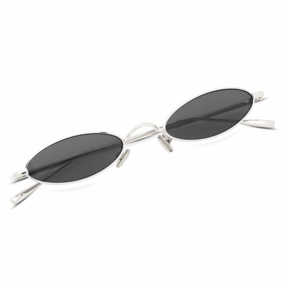 Vintage Oval Small Metal Frame Sunglass For Women